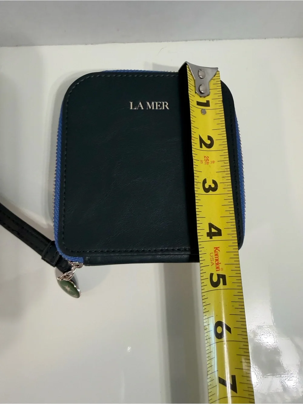 La Mer Green Leather Make Up Bag Case